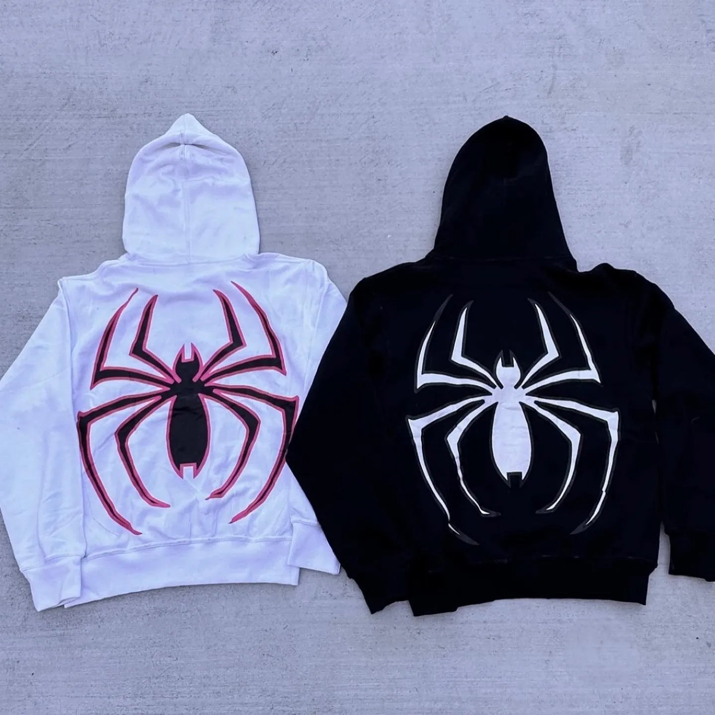 Sudadera con capucha Y2k Emo para mujer, ropa de calle con cremallera estilo punk araña, sudadera con gráfico de gran tamaño, ropa gótica Harajuku Kpop Alt para hombre