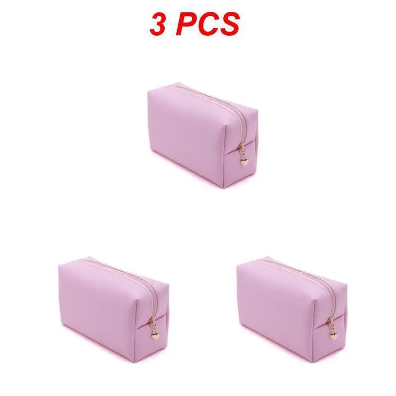 1 ~ 10 piezas de neceser pequeño para mujer, de piel sintética, resistente al agua, con cremallera, bolsa de maquillaje, organizador de maquillaje de viaje, estuche de belleza