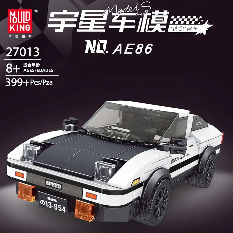 Yuxing-modelo mini-coche famoso, modelo de carreras deportivas, ocho cuadrículas, juguetes educativos para niños, bloques de construcción ensamblados