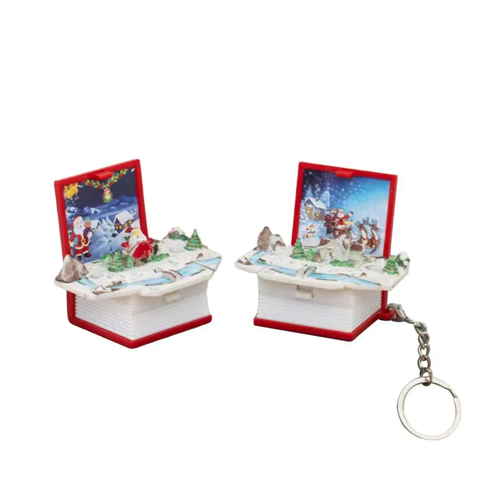 2Pcs Storypop Keychain Mini 3D Book Folding Toy Pop-Up Story Book Keyring Decoration Educational Stress Relief Toy for Kids
