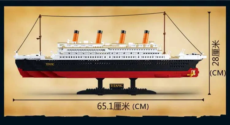 Titanic Rms Cruise Boat Ship City Model Building Kits 3d Blocks Educational Figures Diy Toys Hobbies For Children Bricks