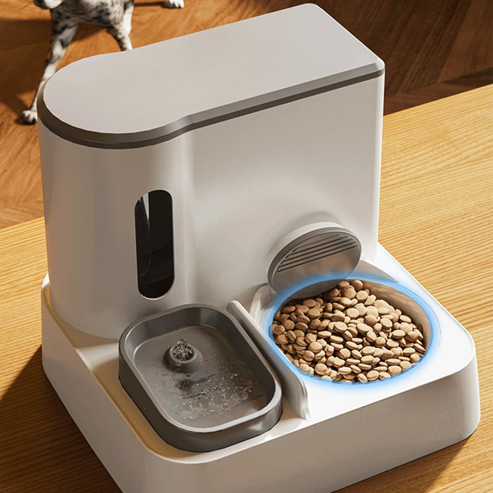 Comedero automático para perros y gatos 2 en 1 Comedero automático Dispensador de agua Juego de cuencos de agua y comida para mascotas Suministros para mascotas para perros y gatos