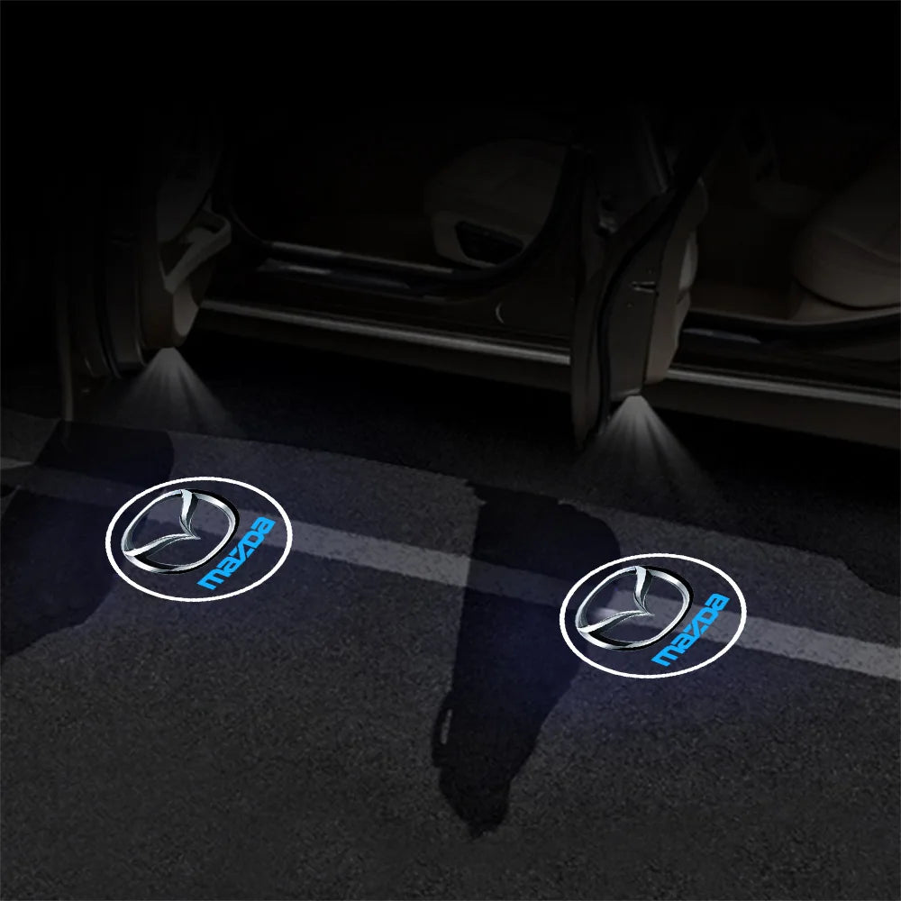 1/2pc Magnetic LED Car Badge HD Wireless Welcome Light Laser Projector Auto Accessories For Mazda Axela Atenza MS Speed CX-3 MPS