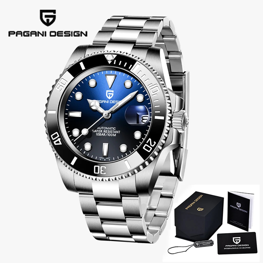 PAGANI DESIGN Men Automatic Mechanical Watches Luxury Sport Dive Clock NH35 Auto Date Sapphire 40MM Watch For Men reloj hombre