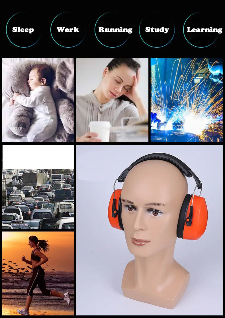 Auriculares de seguridad para el trabajo, antirruido, para el trabajo, para aprender, dormir, para carpinteros, para disparar, protección auditiva, auriculares portátiles