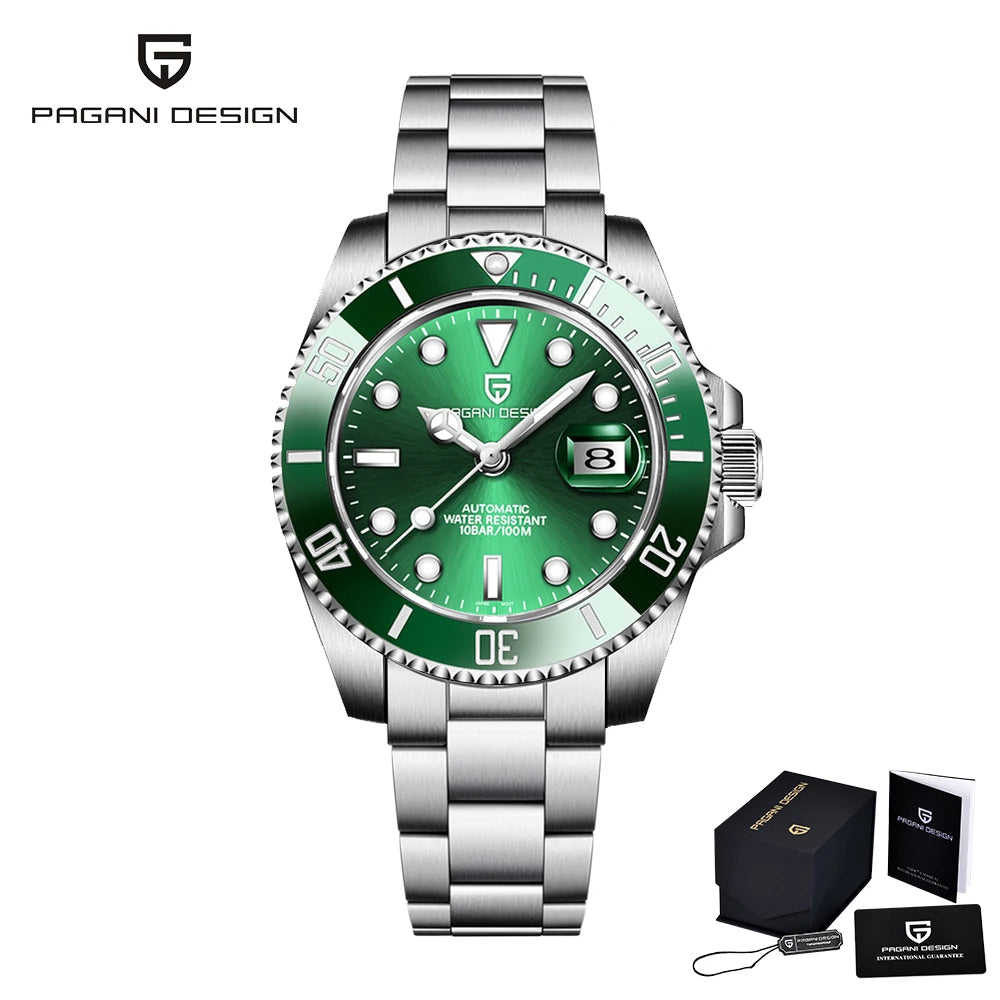 PAGANI DESIGN 40MM Men Automatic Mechanical Watches TOP Brand NH35 Auto Date Luxury Sport Dive BGW-9 Sapphire Watch For Men 2023