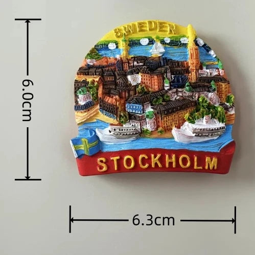 Sweden Fridge Stickers Stockholm Souvenirs Home Decoration Refrigerator Magnets Wedding Gifts Photo Wall Magnetic Stickers