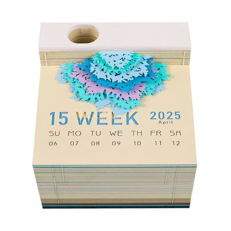 Treehouse 3D Desktop Calendar Sticky Notes Creative Crafts Souvenirs Paper Carvings Post-it Notes New Year Gifts Office Ornament
