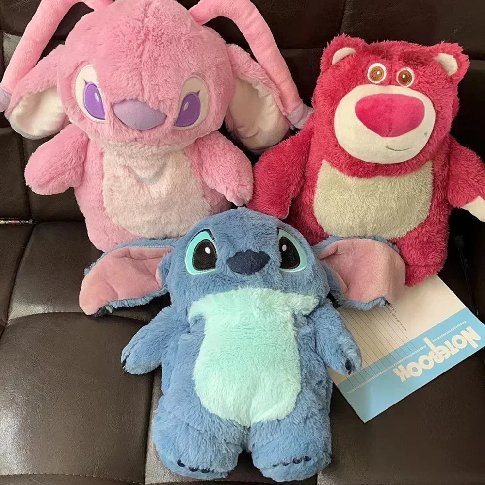 Original Disney Zoobies Hot Water Bag Warm Winter Plush Doll Plushie Lotso Stitch Doll 2-In-1 Useful Gift Toys For Children 