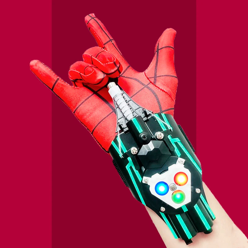 Lanzadores de muñeca, tiradores, accesorios de cosplay de Peter Parker, dispositivo de disparo, juguetes para niños, Spider-Man, juguete de lanzamiento de seda, lanzadores de telarañas