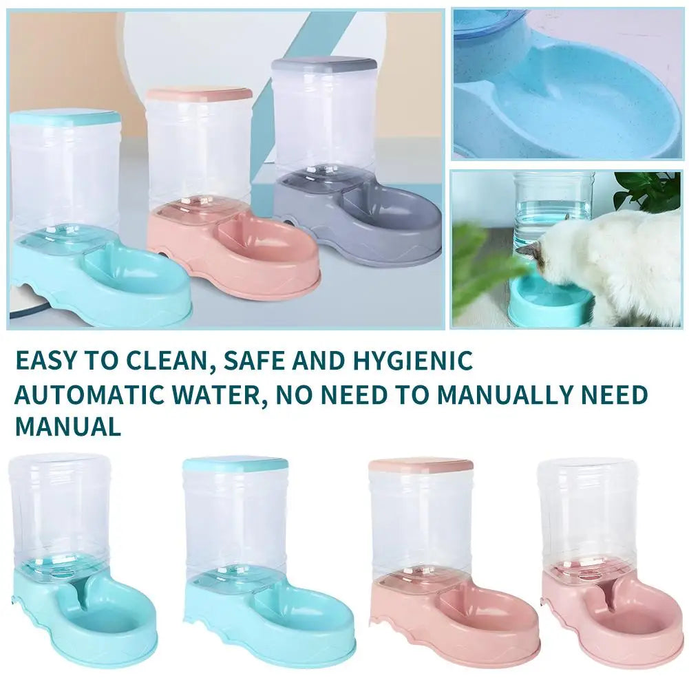 1 cuenco para beber y comedero automático para mascotas, capacidad de 3,8 l, cubo grande para almacenar alimentos, combinación de suministros para mascotas U2w3