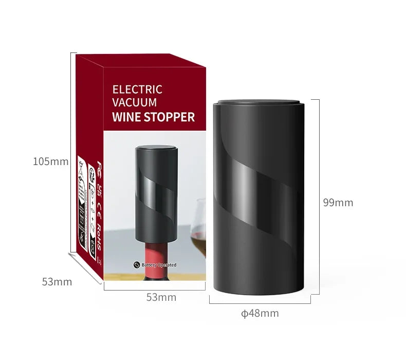 2024 Mini Automatic Wine Cap Electric Vacuum Wine Stopper Sealed Storage Vacuum Memory Wine Stopper Push Style Wine Cork Tools