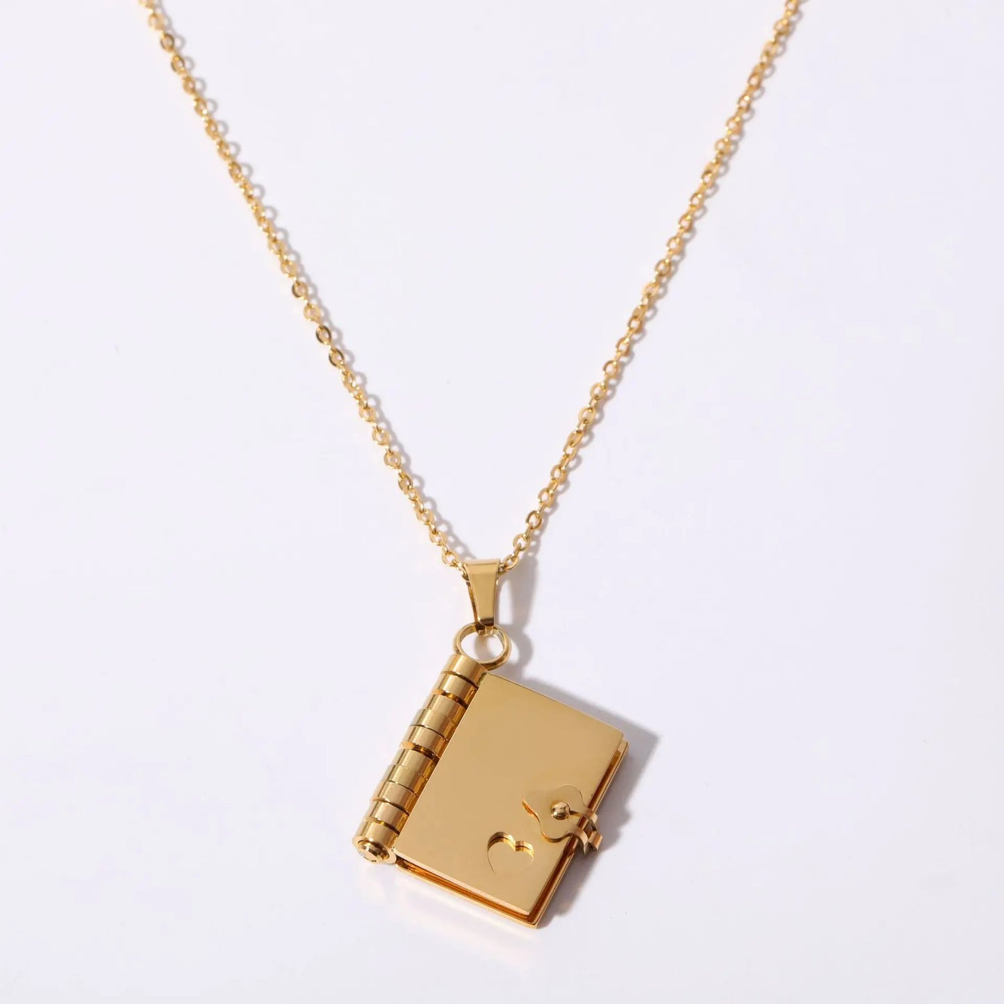 3 Pages Book Custom Name Necklace Openable Love Letter Personalized Text Pendant Unisex Chain Girl Valentine Day Gift waterproof