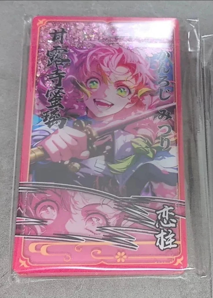 Anime Demon Slayer Quicksand Cards Kanroji Mitsuri Kochou Shinobu Iguro Obanai Uzui Tengen Collection Cards Birthday Gifts Toys
