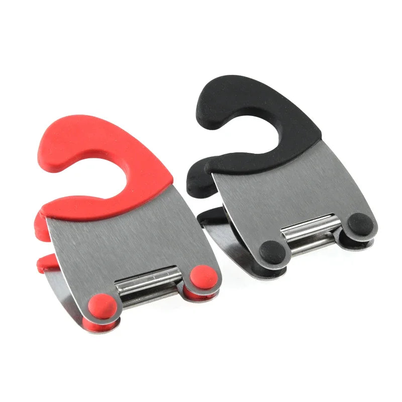 1 pieza de pinzas laterales de acero inoxidable para ollas, soporte para cucharas antiescaldaduras, utensilios de cocina de goma
