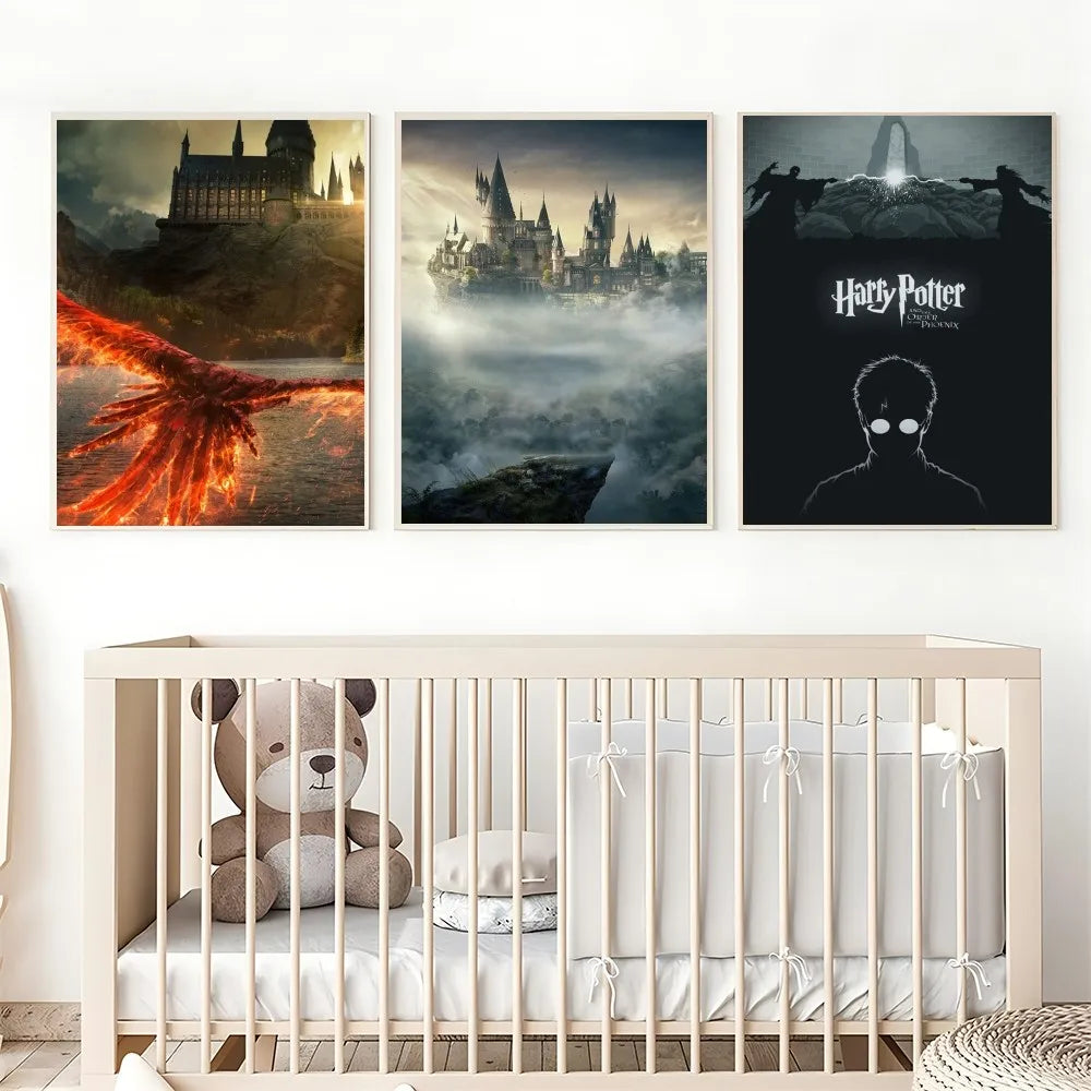 1 póster de Harry Potter autoadhesivo de papel impermeable para decoración de pared de cafetería, bar y habitación