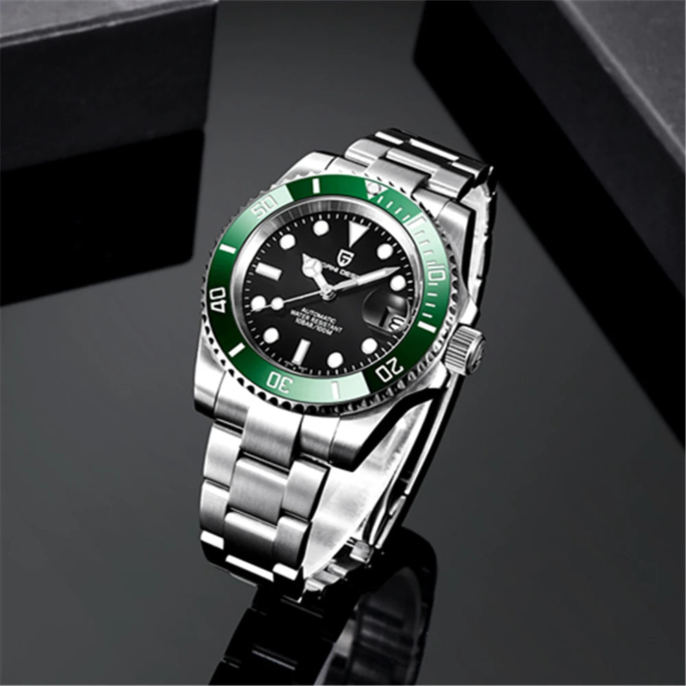 PAGANI DESIGN Men Automatic Mechanical Watches Luxury Sport Dive Clock NH35 Auto Date Sapphire 40MM Watch For Men reloj hombre