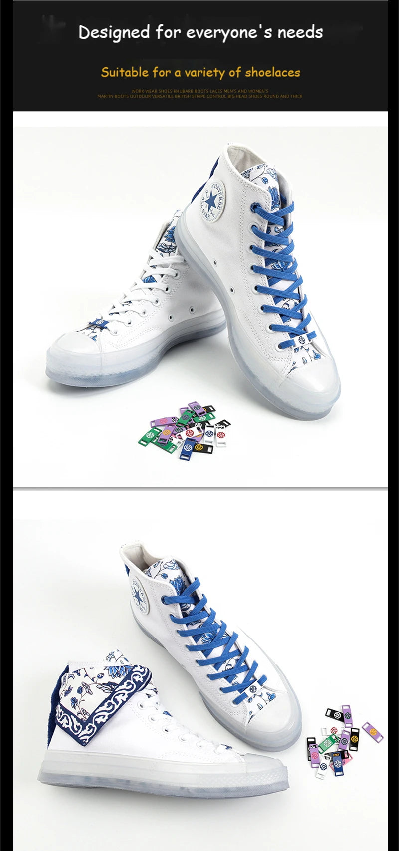 2PCS/Pair New AF1 Shoelaces Metal Buckle Sneakers Shoelace Decorations Shoe Charms Sports Metal Kits Shoes Accessories Luxurious