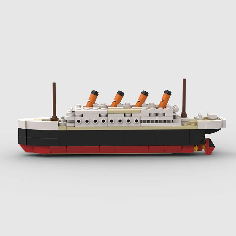 RMS Cruise Sank Titanic Break In Half With Case Model Sets Ship Building Blocks MOC Shipwreck Boat Construction Kid Toys Gifts