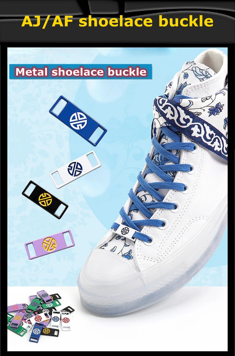 2PCS/Pair New AF1 Shoelaces Metal Buckle Sneakers Shoelace Decorations Shoe Charms Sports Metal Kits Shoes Accessories Luxurious