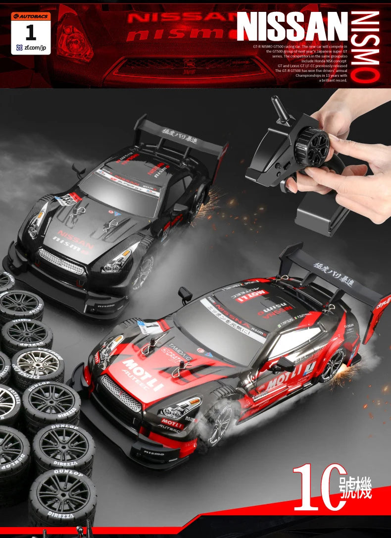 1:16 Nuevo coche de control remoto con tracción en las cuatro ruedas a media escala 4x4 30 km/h 2,4 G CVT RC Coche de juguete para niños Regalo de juguete