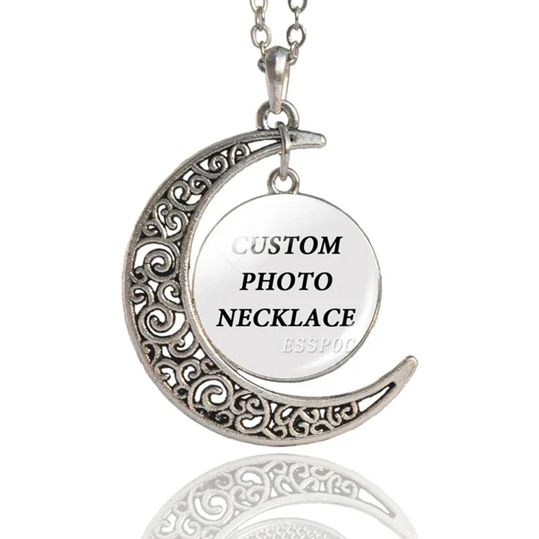 Collar con foto personalizado, cruz circular en forma de media luna, búho esférico, con una variedad de opciones de regalos para amigos