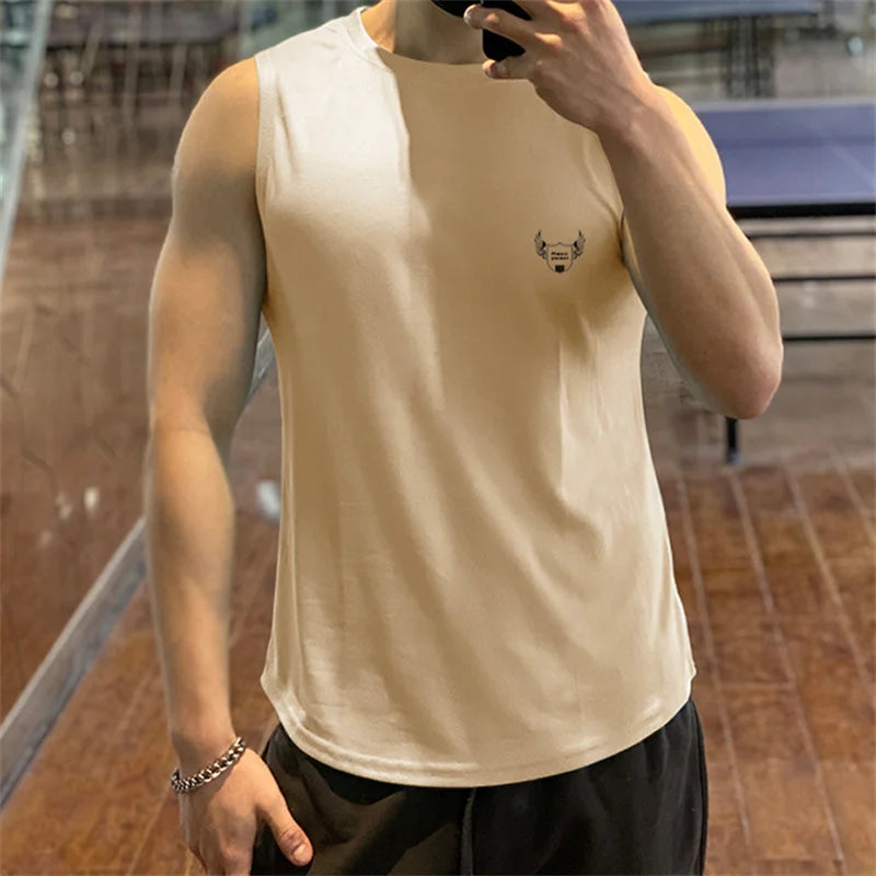 2022 NEW Men Sleeveless Sports Vest Summer Breathable quick-drying Gyms shir Male Bodybuilding Undershirt mesh Fitness Tank Tops