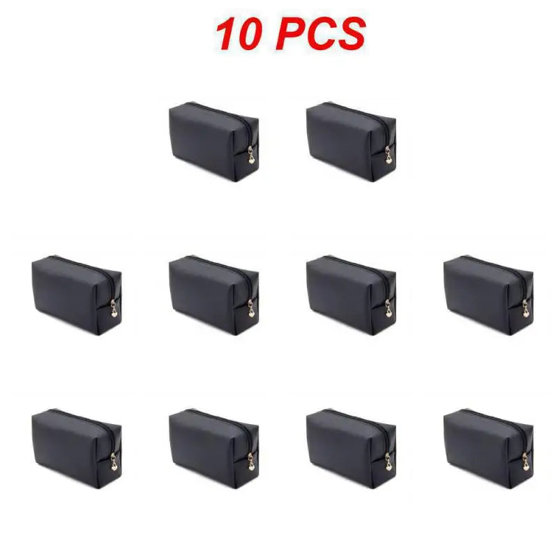 1 ~ 10 piezas de neceser pequeño para mujer, de piel sintética, resistente al agua, con cremallera, bolsa de maquillaje, organizador de maquillaje de viaje, estuche de belleza
