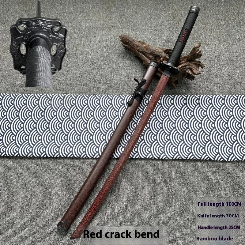 Tai Sword Katana Oriental Draw Sword with Sheath Tang Hengdao Wooden Sword Ancient Style Children's Toy Bamboo Wooden