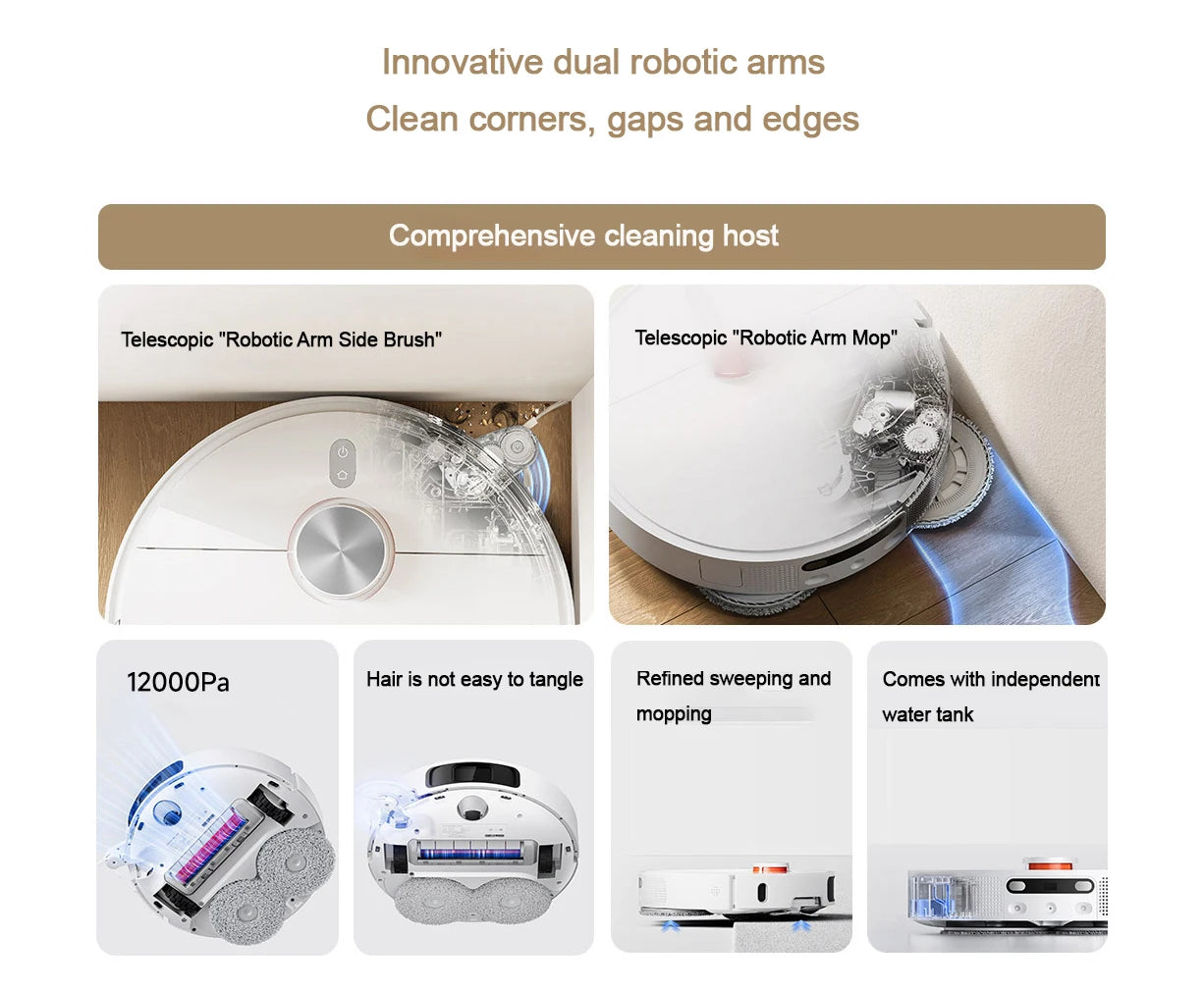 Aspiradora robot XIAOMI MIJIA M40, evitación de obstáculos de alta precisión, succión de 12 kPa, elevación de trapeador inteligente, navegación láser LDS