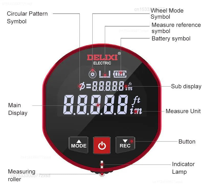 Cinta métrica con telémetro Xiaomi DELIXI, regla electrónica con rodillo, arco curvo plano de alta precisión, medidor de distancia láser