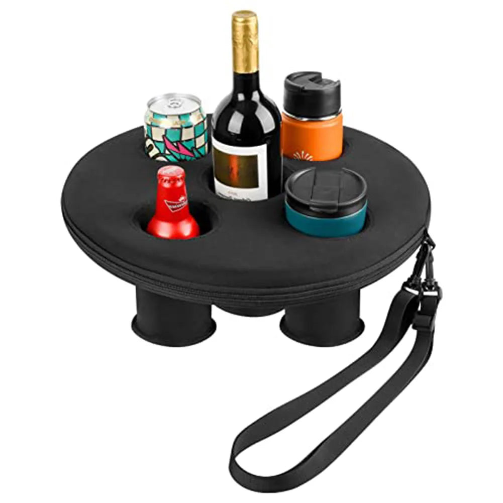 Bucket Cup Holder Floating Inflatable Pool Drink Holder With 5 Holes Float Beer Drink Tray For Swimming Party Cooler Table Parts