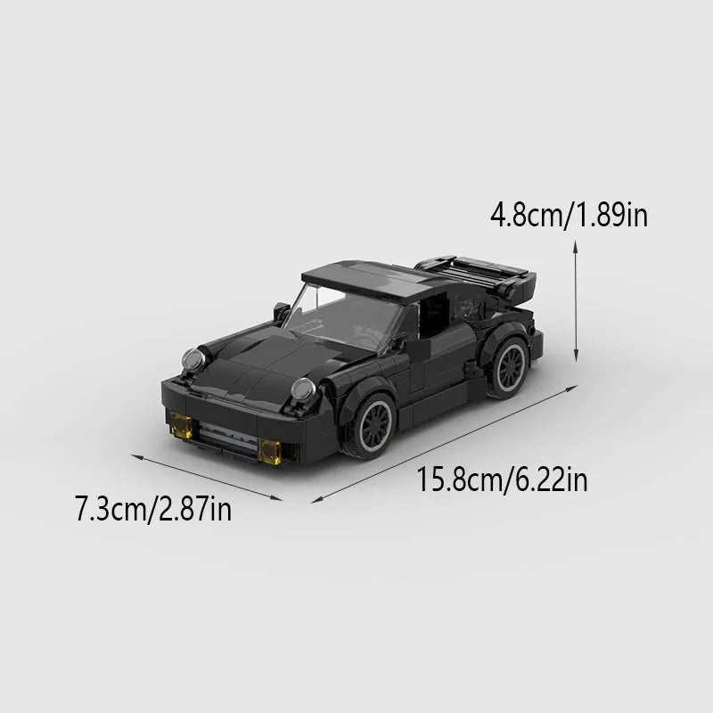 359Pcs MOC Retro Racing Car Assembly Vehicle Brick Model Educational Toy Gift for Kids Car Model Kit for Assembling & Display