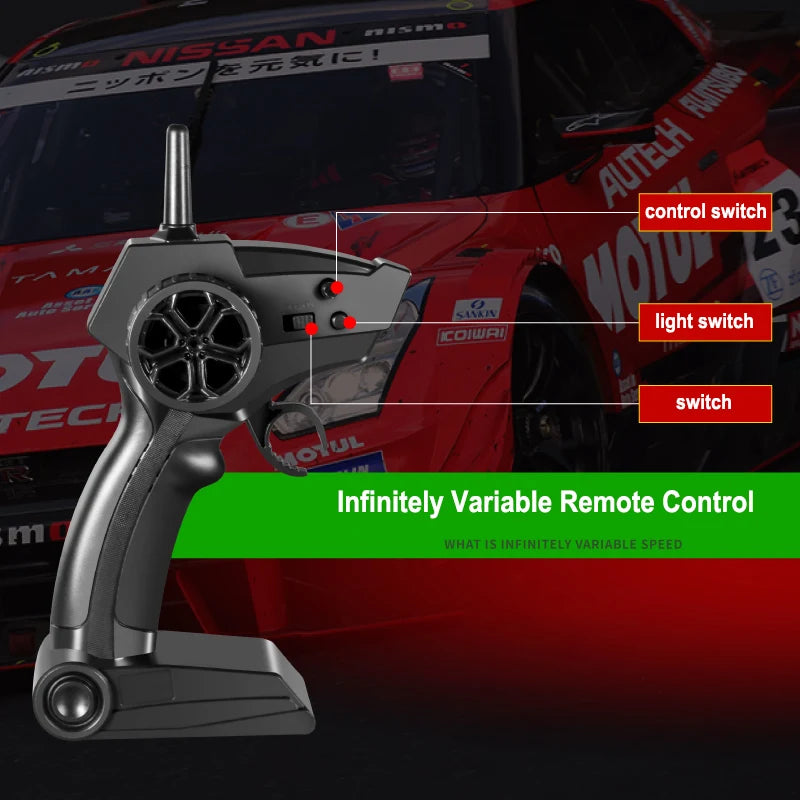 1:16 Nuevo coche de control remoto con tracción en las cuatro ruedas a media escala 4x4 30 km/h 2,4 G CVT RC Coche de juguete para niños Regalo de juguete