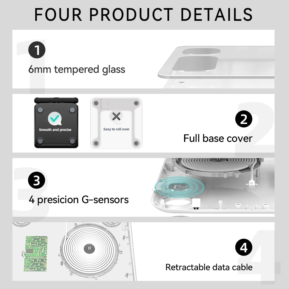 Scale for Body Weight and Fat Percentage, 8 Electrodes High Precision Digital Scale for BMI 20 Body Composition Measurement