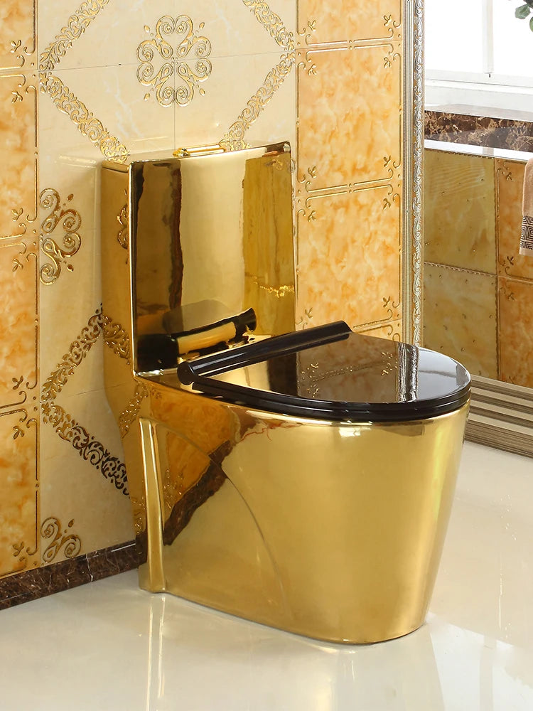 Artistic European style golden toilet siphon type deodorant toilet for adults, bathroom, household use