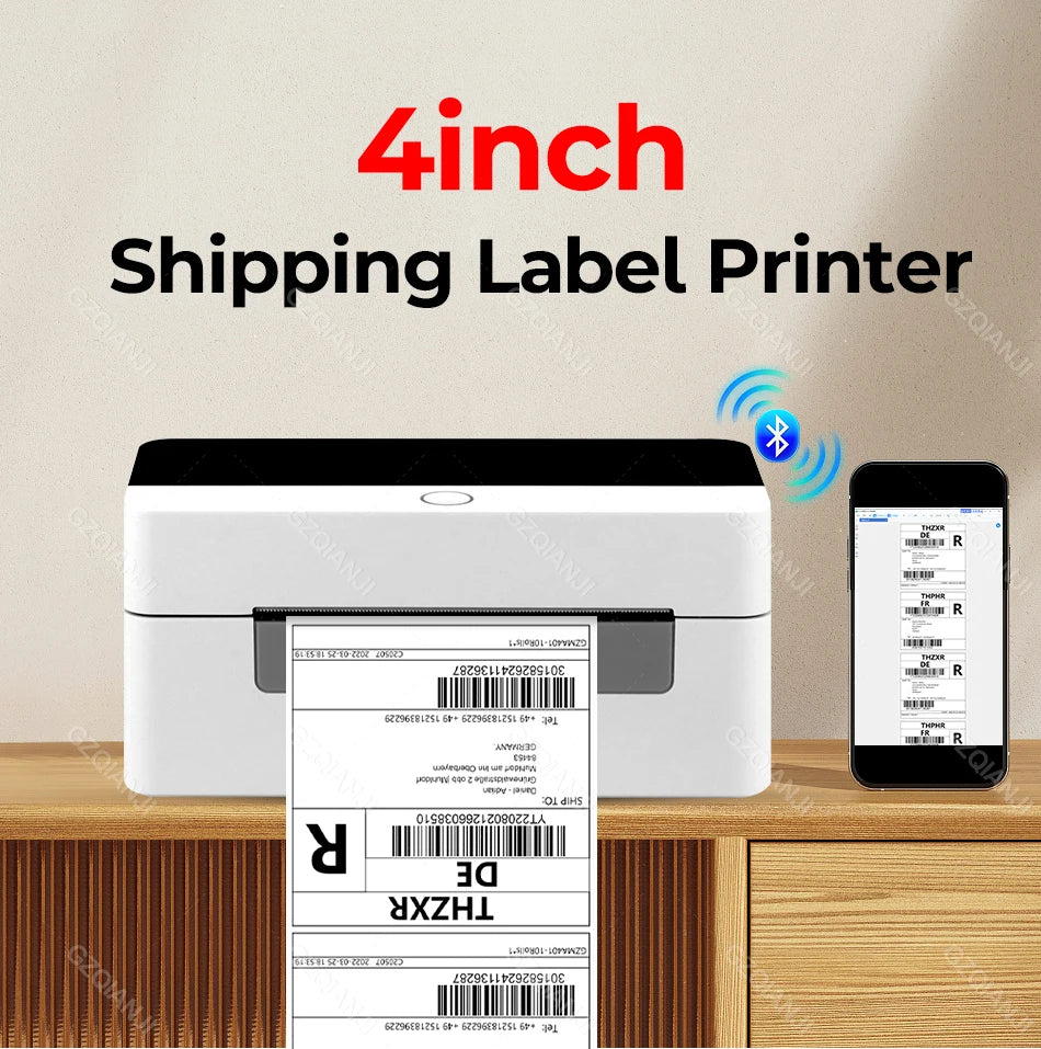 Impresora térmica de etiquetas X-Printer D463B de 80 mm, máquina para fabricar etiquetas de envío de 110 mm, USB, Bluetooth, impresión de códigos de barras de 3 o 4 pulgadas