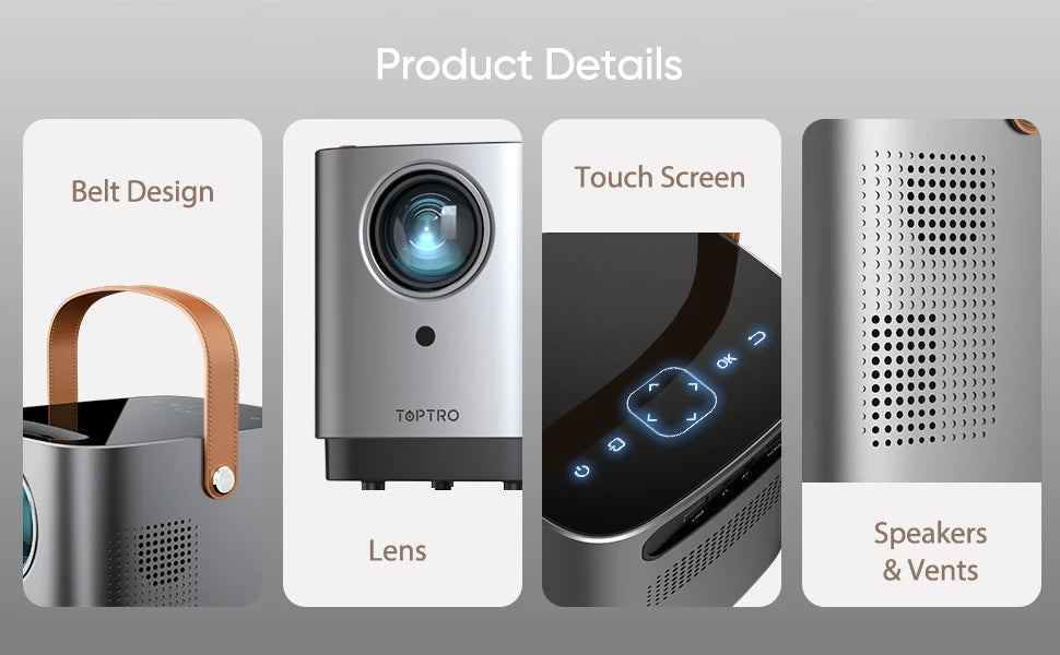 TOPTRO Projector Portable 5G WIFI Bluetooth Projector 9500 Lumens 1080P Supported Home Theater Outdoor Proyector Dust-proof