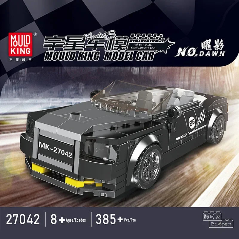 Yuxing-modelo mini-coche famoso, modelo de carreras deportivas, ocho cuadrículas, juguetes educativos para niños, bloques de construcción ensamblados