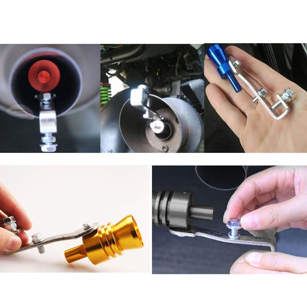 1 pieza de silbato de turbina modificado para automóvil, silbato de tubo de escape, silbato de imitación para motocicleta, silbato amplificador de sonido de escape de turbina