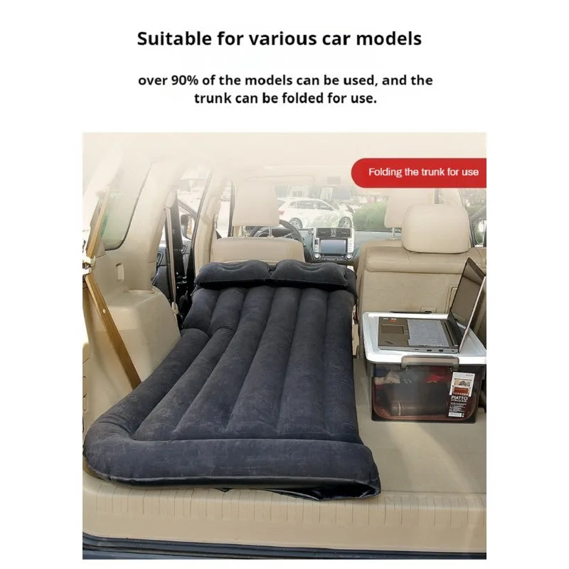Car Folding Travel Mattress SUV Rear Seat Sleeping Mattress Trunk Car Inflatable Bed Air Mattress Bed Car Sleeping Bed