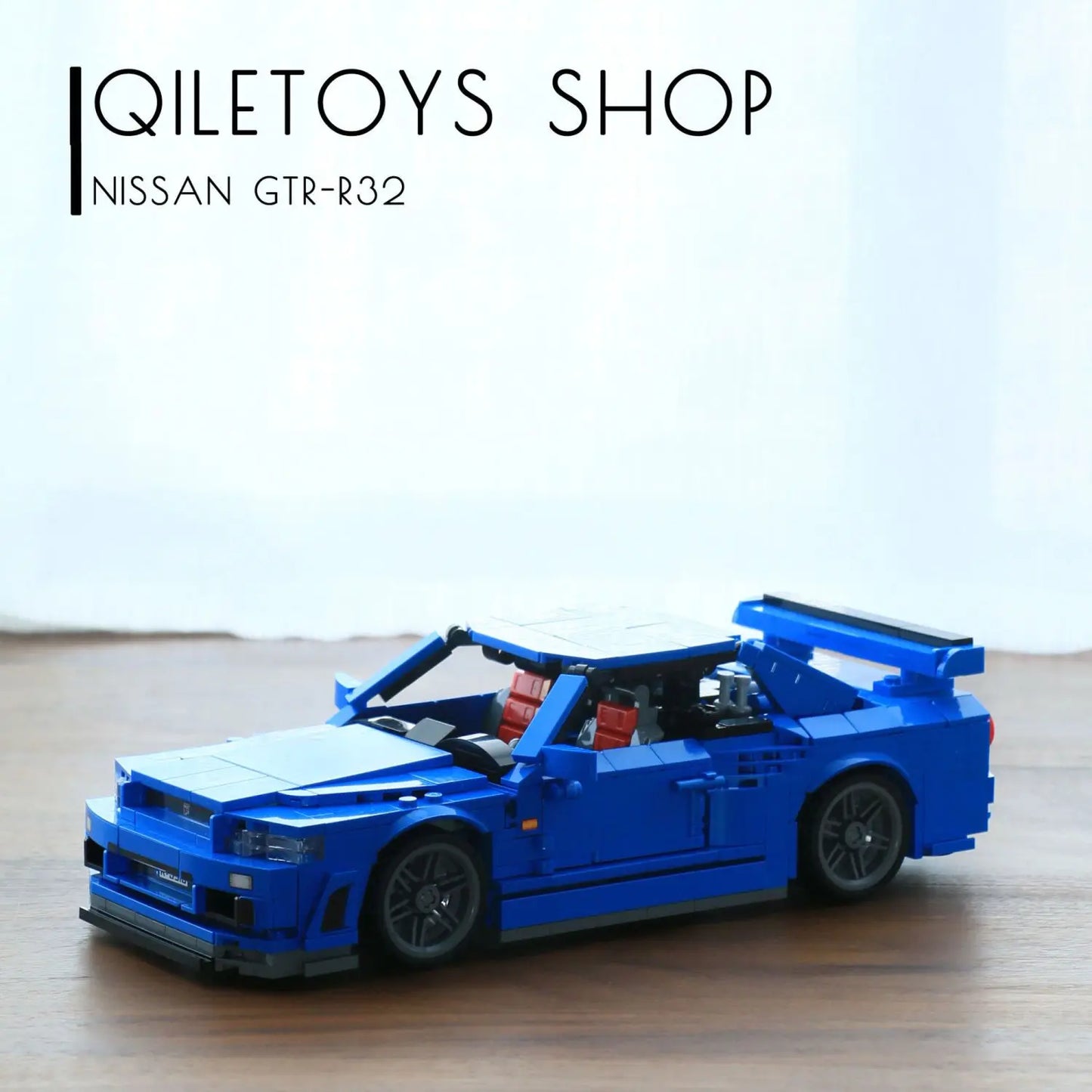 Technical building block bricks japan sport car nissans GTR R34 JDM retro model pull back vehicel toys collection for boys gifts