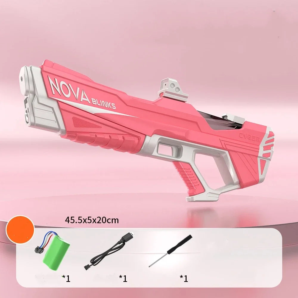 Pistola de agua automática KR con LED de gran capacidad, pistola de agua para disparar, juguetes de verano para piscinas al aire libre para niños
