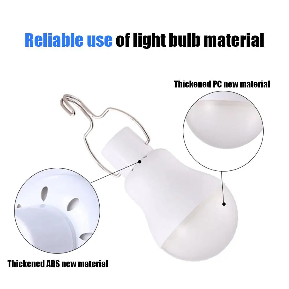 1pc LED Solar Lamp Bulb Waterproof Remote Portable Solar Garden Hanging Light For Outdoor Hiking Fishing Emergency Lighting
