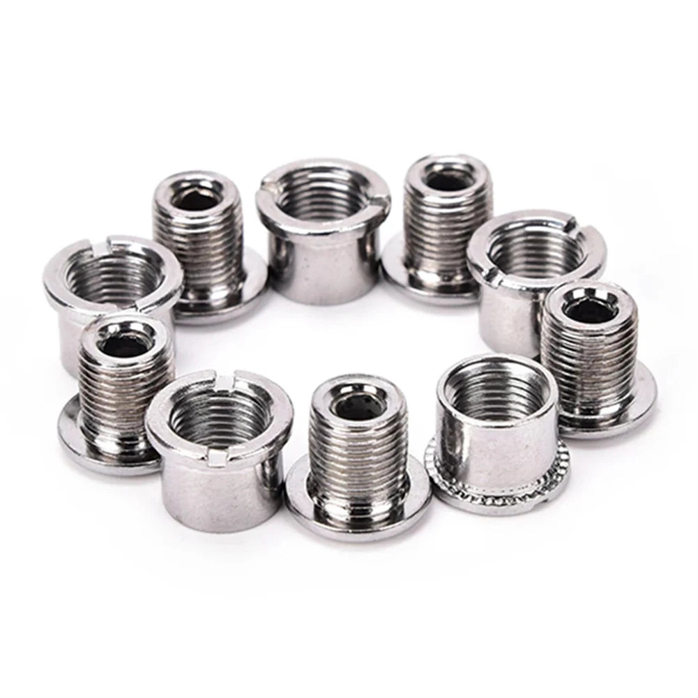 10 piezas de pernos para bielas de bicicleta, pernos simples, dobles y triples, tornillos de acero para platos y platos, tornillos para platos y tuercas, accesorios para bicicletas