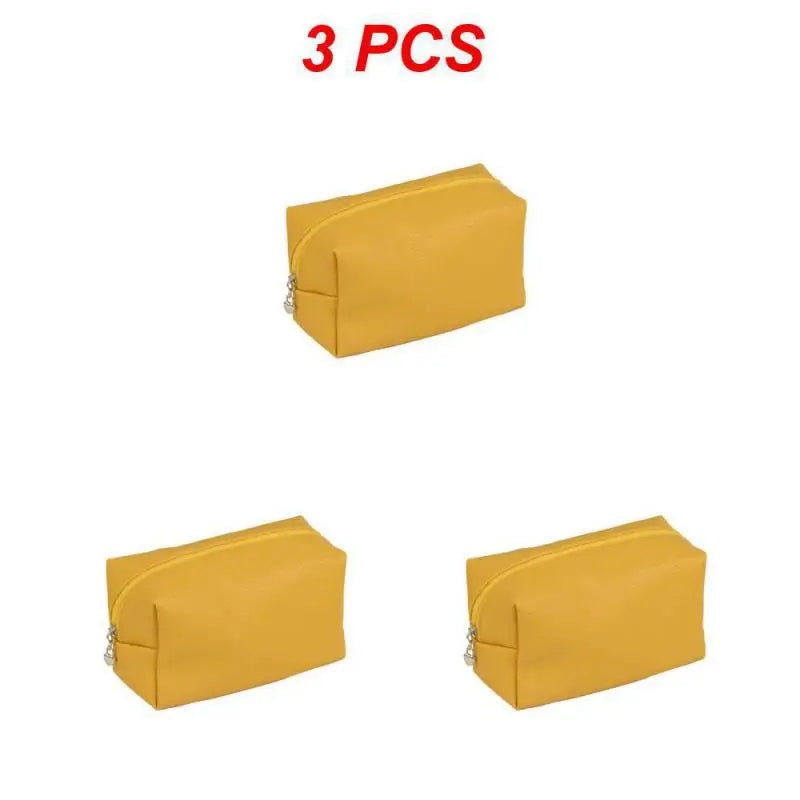 1 ~ 10 piezas de neceser pequeño para mujer, de piel sintética, resistente al agua, con cremallera, bolsa de maquillaje, organizador de maquillaje de viaje, estuche de belleza