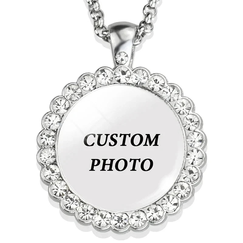 Collar con foto personalizado, cruz circular en forma de media luna, búho esférico, con una variedad de opciones de regalos para amigos