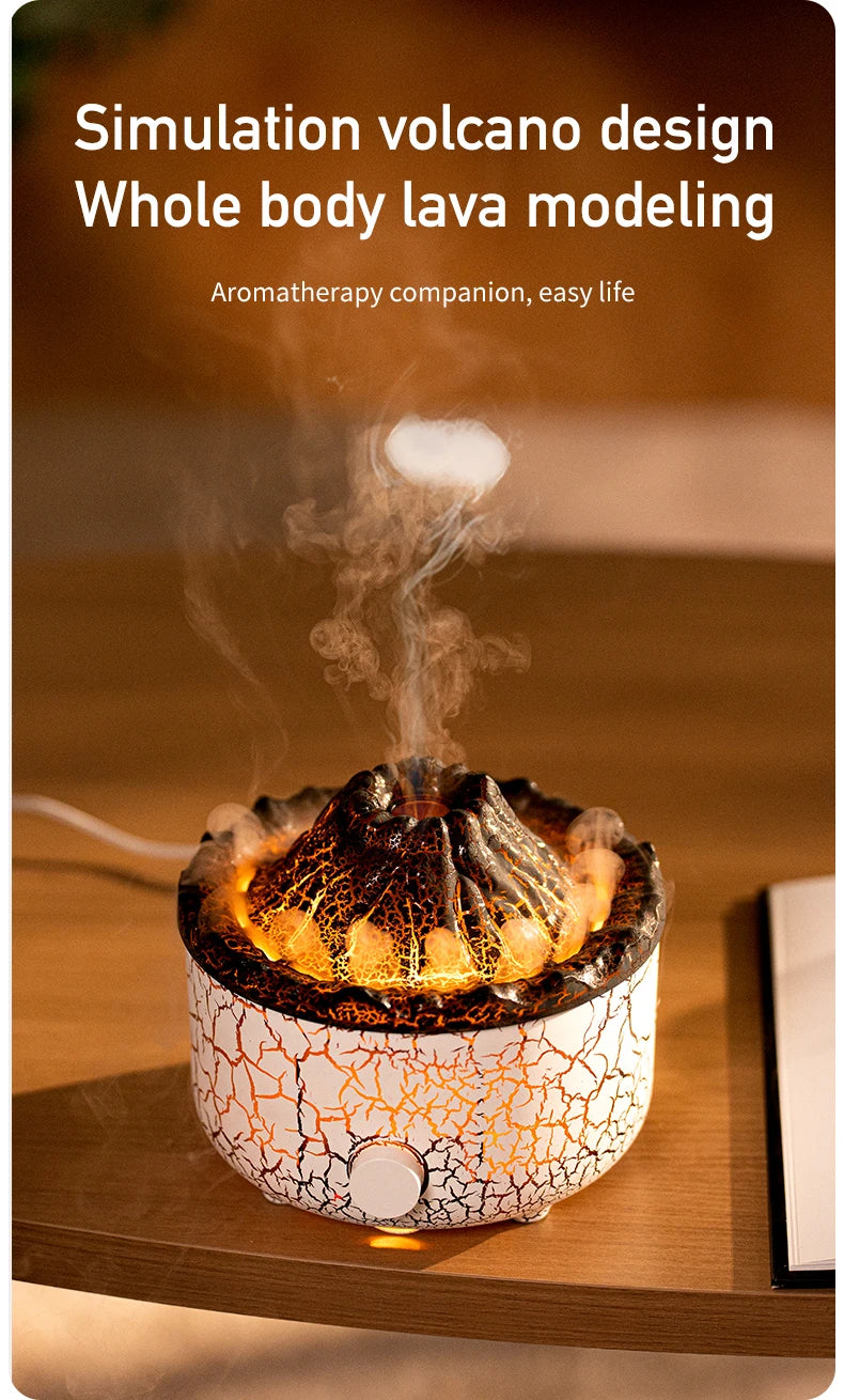 560ml Volcanic Flame Humidifiers Air Aroma Diffuser Essential Oils Humidifier Diffuser For Bedroom Home Purifier Humificador