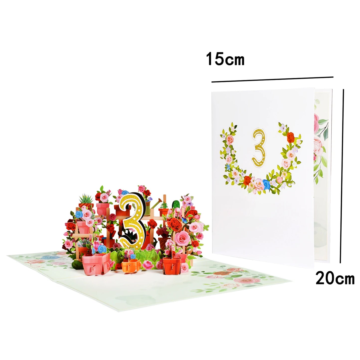 Carte d'anniversaire pop-up 1er 10 28 21 30 Numéro Figure Cartes de vœux 3D pour mariage d'anniversaire