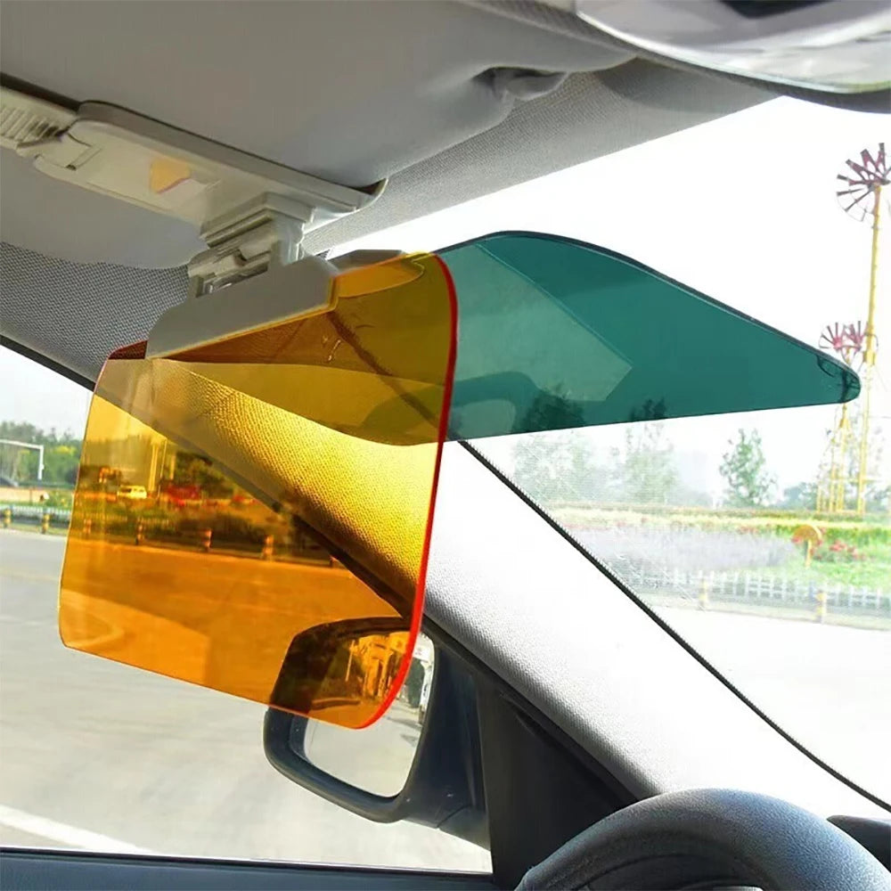 2 in1 Car Sun Visor Fold Flip Down View Interior Mirrors HD Anti Sunlight Dazzling Goggle Day Night Vision Driving Mirror UV